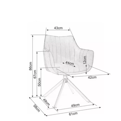 Chaise Pivotante En Tissu Beige Et Structure Noir Mat Pivotante à 180° Swop 2