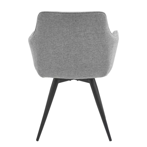 Chaise En Tissu Beige Pivotante à 180° Structure Noir Mat Zyrox