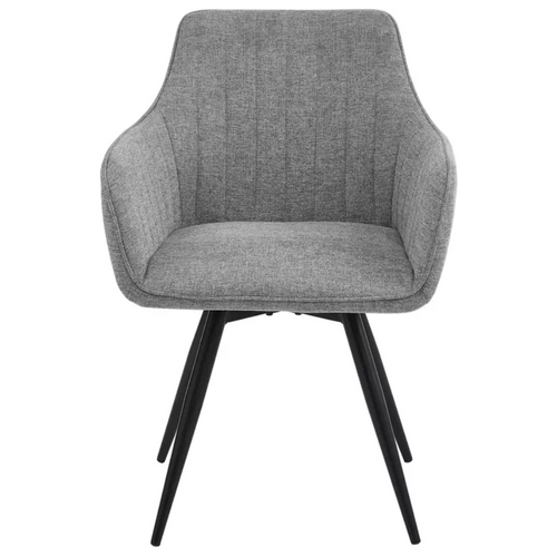 Chaise En Tissu Beige Pivotante à 180° Structure Noir Mat Zyrox