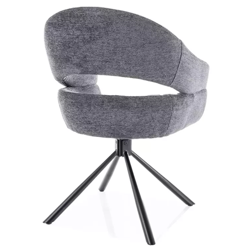 Chaise Tissu Doux Avec Accoudoirs Design Pivotante à 180° Gris Lavin