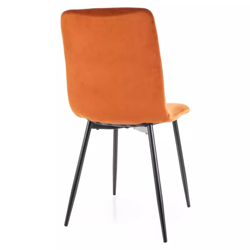 Chaise Velours Cannelle Et Pieds Métal Noir Mat Assise Rembourrée Chic Lozat
