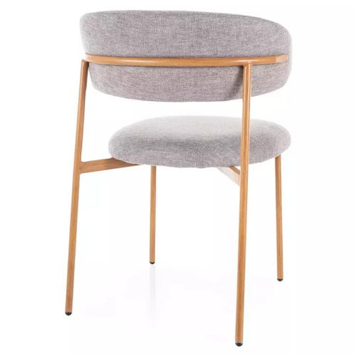 Chaise Tissu En Gris Et Piétement Métal Chêne Confort Doux Et Design Jonaz