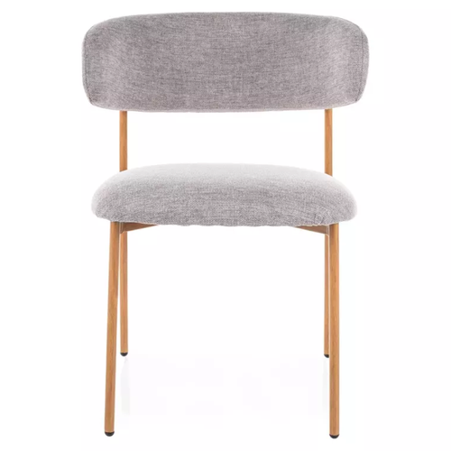 Chaise Tissu En Gris Et Piétement Métal Chêne Confort Doux Et Design Jonaz