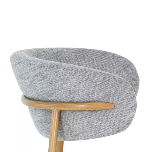 Chaise Tissu En Gris Et Piétement Métal Chêne Confort Doux Et Design Jonaz