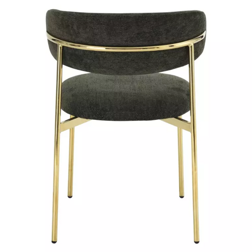 Chaise Tissu Olive Et Pieds Métal Doré Confort Moderne Couleur Tendance Jonaz