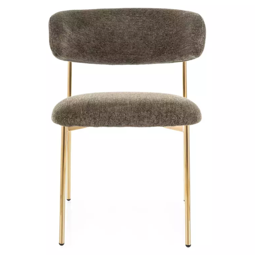 Chaise Tissu Olive Et Pieds Métal Doré Confort Moderne Couleur Tendance Jonaz