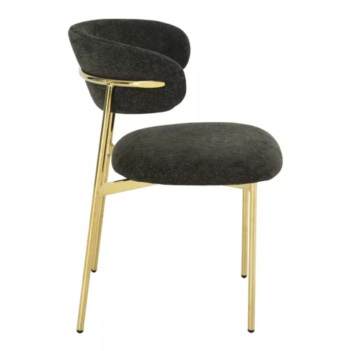 Chaise Tissu Olive Et Pieds Métal Doré Confort Moderne Couleur Tendance Jonaz