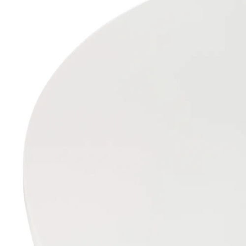 Table à Manger Ronde 120 Cm Blanche Avec Pieds Métal Style Bois Romance