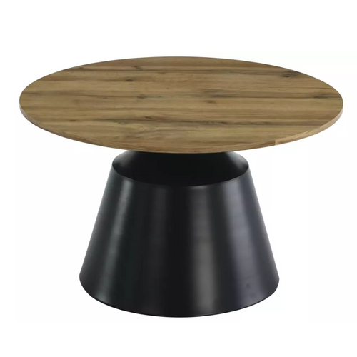 Ensemble De Deux Tables Basses Rondes Avec Plateau Chêne Artisanal Pyxis