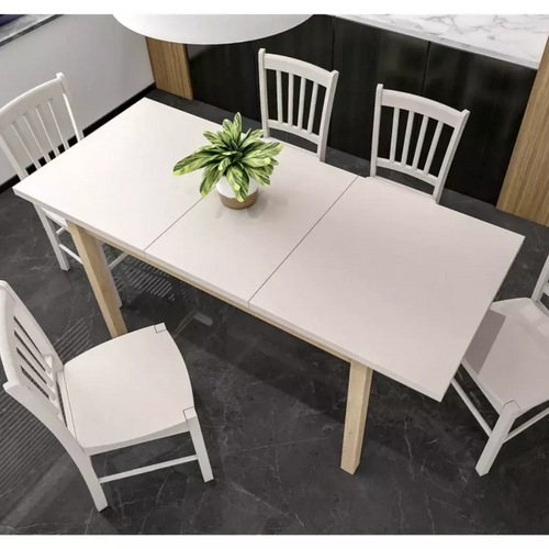 Table à Manger Extensible 90/125 Cm Cachemire et Bois Malice