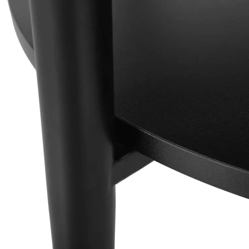 Table Basse Chêne Et Noir 2 Étages 80 Cm Zenix