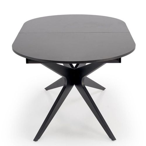 Table Ovale Noire Extensible 180 - 240 Cm Avec Pied Central Ludmila
