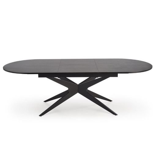 Table Ovale Noire Extensible 180 - 240 Cm Avec Pied Central Ludmila