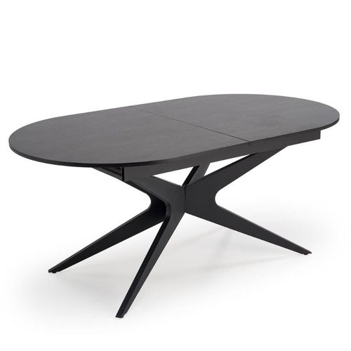 Table Ovale Noire Extensible 180 - 240 Cm Avec Pied Central Ludmila