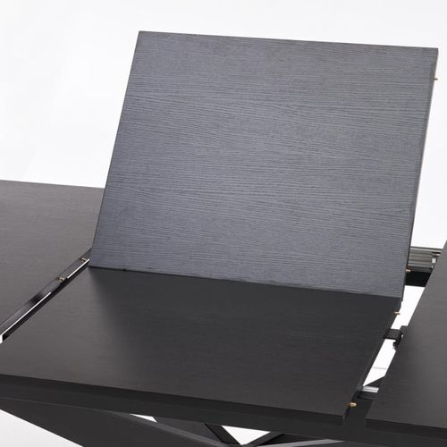 Table Ovale Noire Extensible 180 - 240 Cm Avec Pied Central Ludmila