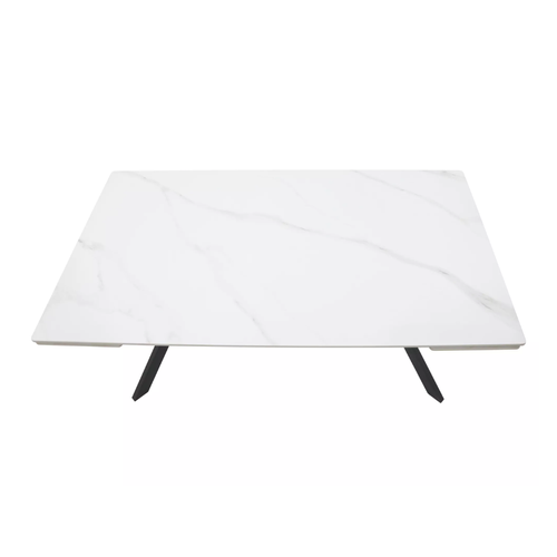 Table De Salle à Manger Extensible 180 + 60cm En Céramique Blanc Mat Marta