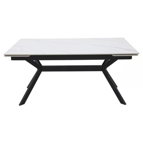Table De Salle à Manger Extensible 180 + 60cm En Céramique Blanc Mat Marta
