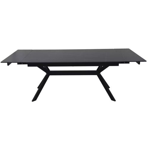 Table De Salle à Manger Extensible 180 + 60cm En Céramique Noir Mat Marta