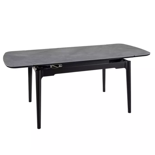 Table Extensible De Salle à Manger Gris Brillant 120 + 60cm Céramique Structure Bois Stan
