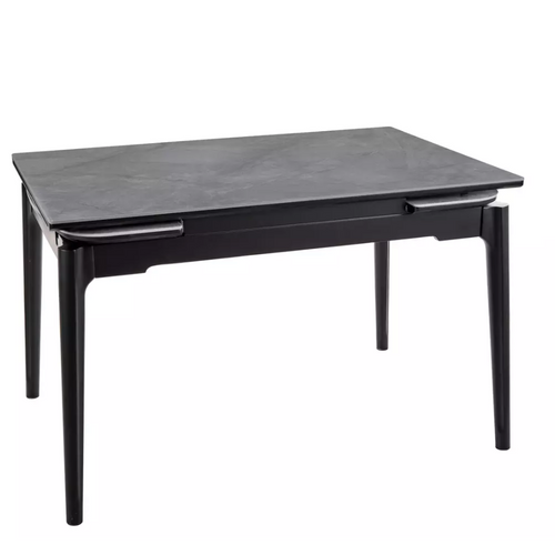 Table Extensible De Salle à Manger Gris Brillant 120 + 60cm Céramique Structure Bois Stan