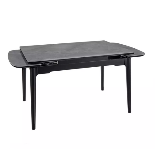 Table Extensible De Salle à Manger Gris Brillant 120 + 60cm Céramique Structure Bois Stan