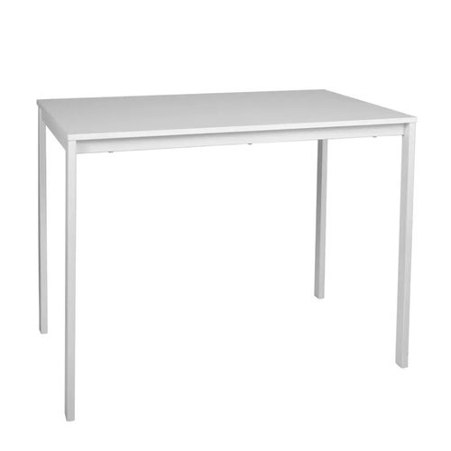 Table Rectangulaire 100 Cm Avec Plateau Stratifié Couleur Blanc Pieds Blanc Landry