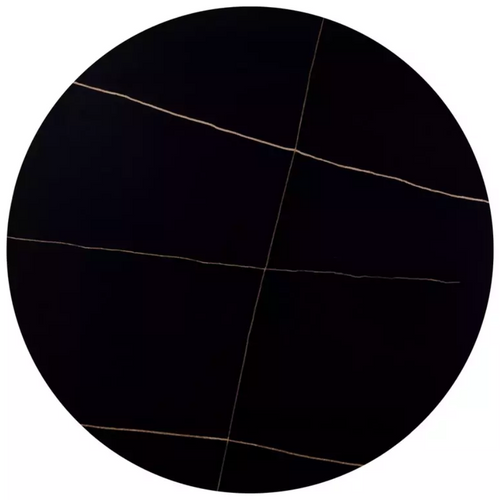 Table De Salle à Manger Compact 90 Cm Ronde Noir Mat En Céramique Serafina