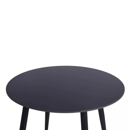 Table De Salle à Manger Compact 90 Cm Ronde Noir Mat En Céramique Serafina