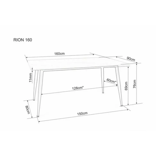 Table De Salle à Manger 160 Cm Rectangulaire Gris Brillant En Céramique Armando