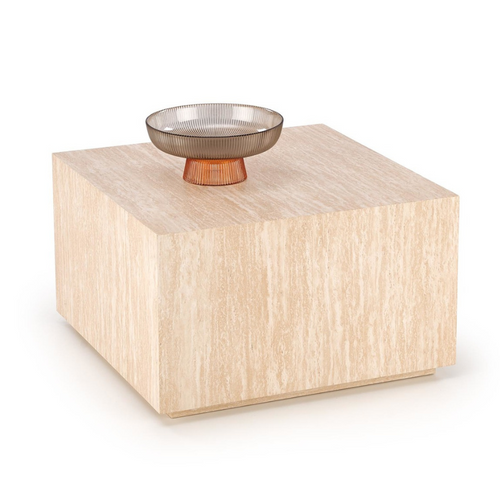Table Basse Carrée 60 X 60 Couleur Travertin Mio