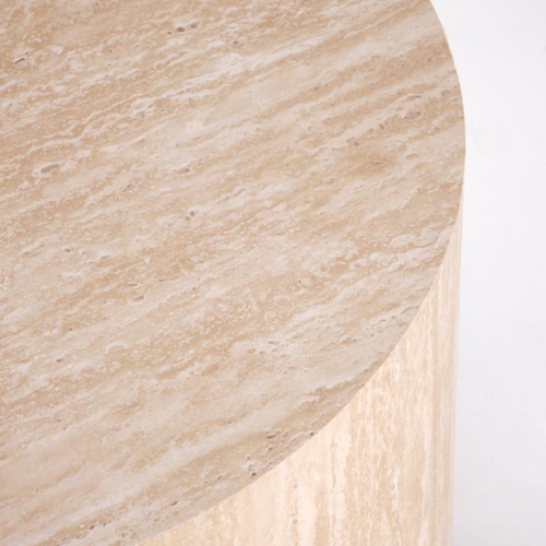 Petite Table Basse Circulaire Couleur Travertin Mio