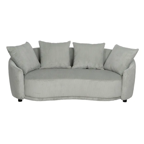 Canapé 3 Places Tissu Glace Côtelé Avec Coussins Équatoria