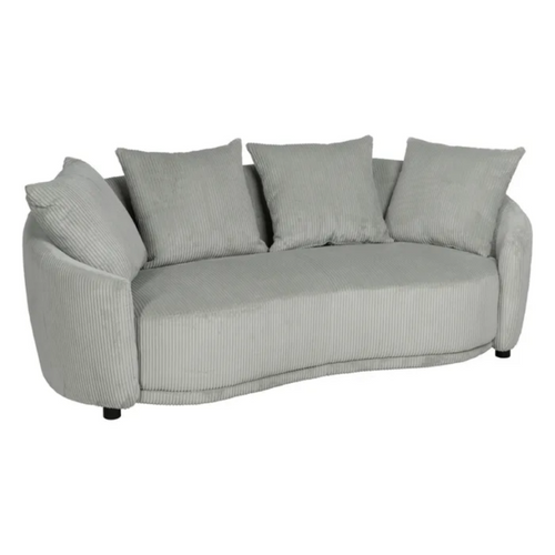 Canapé 3 Places Tissu Glace Côtelé Avec Coussins Équatoria