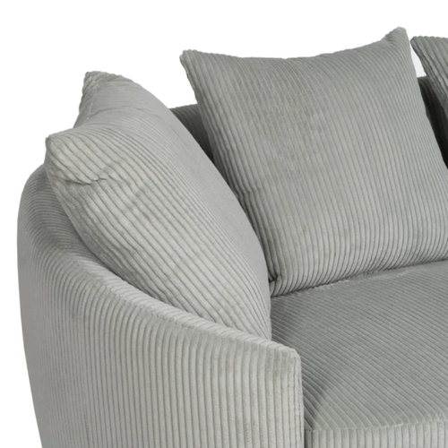 Canapé 3 Places Tissu Glace Côtelé Avec Coussins Équatoria