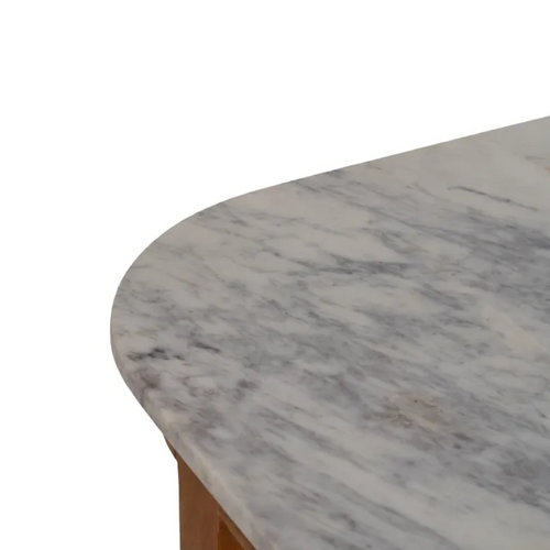 Bahut Bois De Manguier Avec Plateau Marbre Blanc Et 6 Tiroirs Cypréna