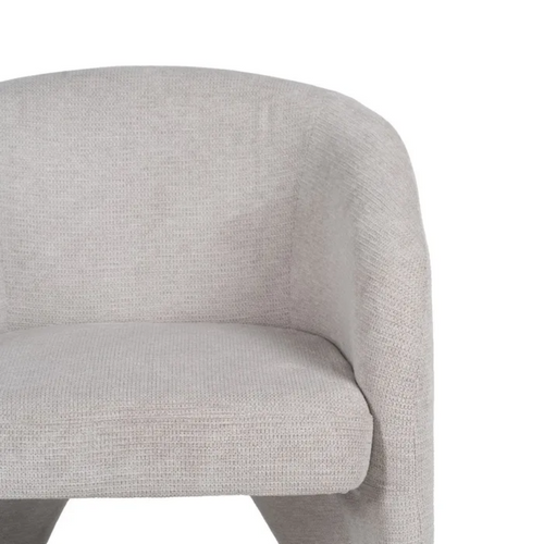 Fauteuil Beige Design Tissu Polyester Aureline