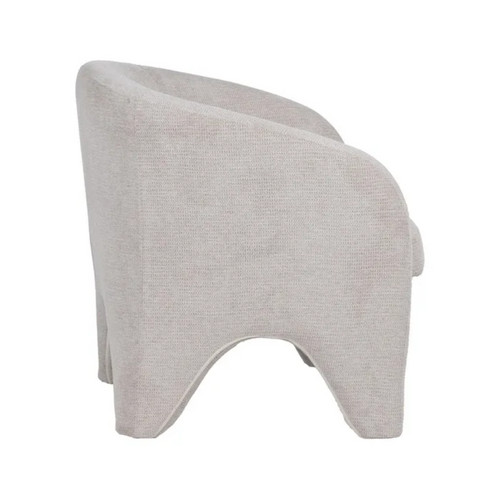 Fauteuil Beige Design Tissu Polyester Aureline