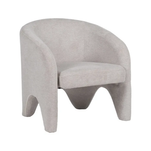 Fauteuil Beige Design Tissu Polyester Aureline