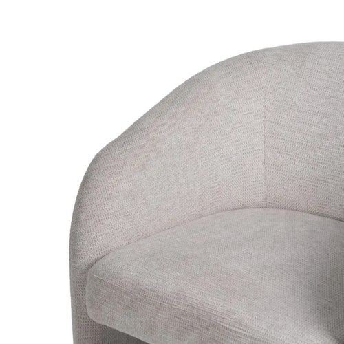 Fauteuil Beige Design Tissu Polyester Aureline