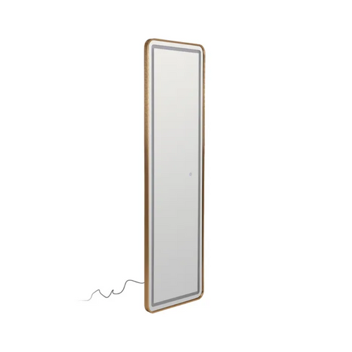 Miroir Plein Pied LED Capteur Cadre Aluminium Doré 160 Cm Tactile Avenor