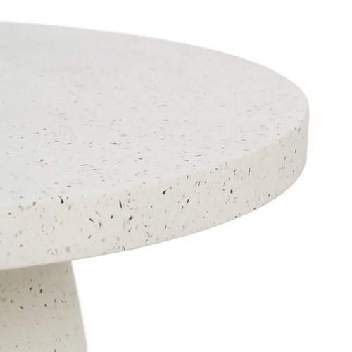Table Basse Fibre De Magnésium Blanche 80 Cm Légère Veinra