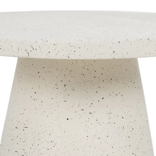 Table Basse Fibre De Magnésium Blanche 80 Cm Légère Veinra