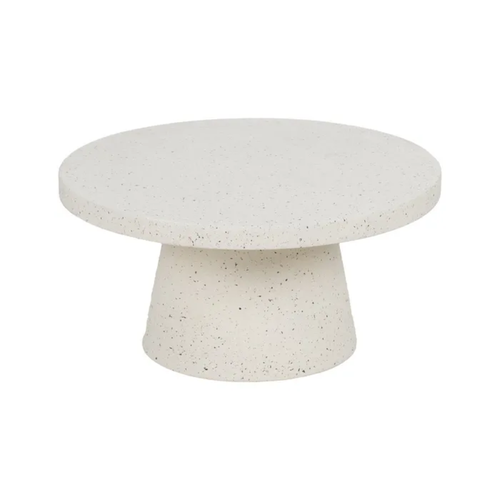 Table Basse Fibre De Magnésium Blanche 80 Cm Légère Veinra