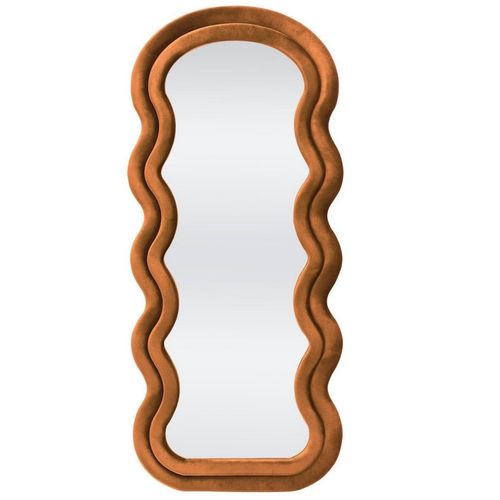 Miroir Contemporain Avec Encadrement En Velours Cannelle Wavy