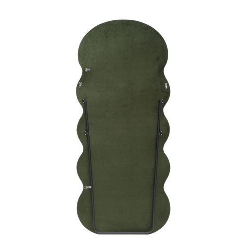 Miroir Moderne Avec Encadrement Vert Olive En Forme De Vagues Wavy