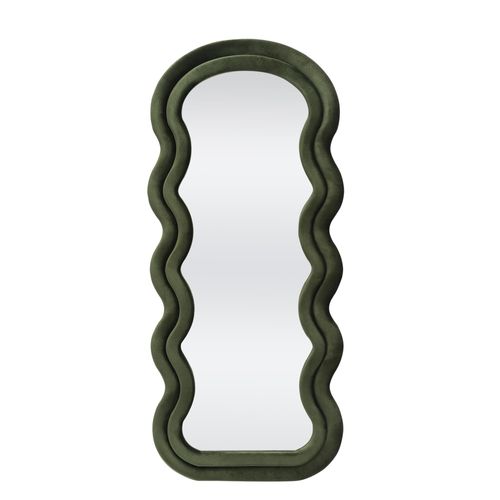 Miroir Moderne Avec Encadrement Vert Olive En Forme De Vagues Wavy