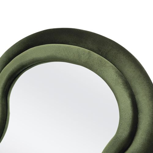 Miroir Moderne Avec Encadrement Vert Olive En Forme De Vagues Wavy