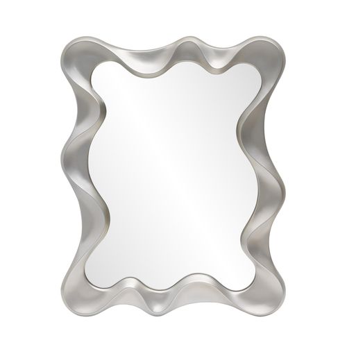 Miroir Mural Moderne Couleur Argent 90 X 70 Cm Ovide