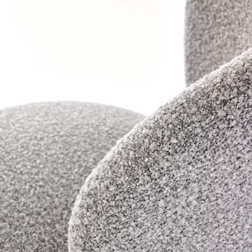 Chaise De Bar Design En Tissu Gris Avec Pieds Noirs En Métal Rockin