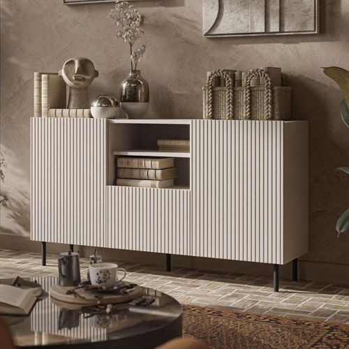 Buffet Bas Cachemire 150 Cm - 2 Portes 1 Tiroir Et Niche Rotterdam